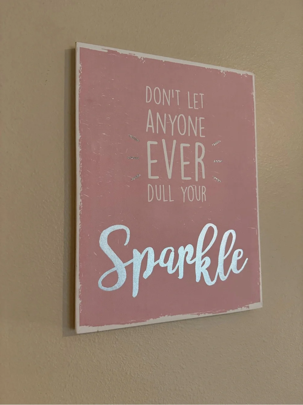 Inspirational 'Sparkle' Wall Art - Pink
